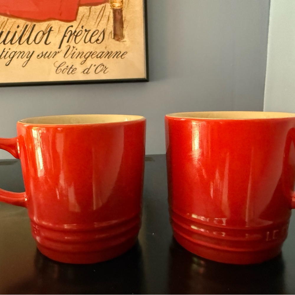 NWT Le Creuset Red Stoneware Mugs